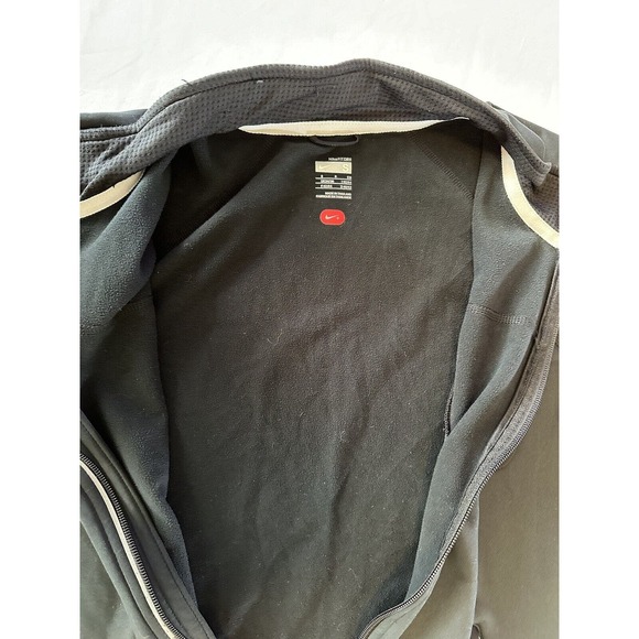 Nike Fit Dry Fleece Lined Full Zip Jacket Black Small Activewear Pockets Clean - Picture 6 of 11